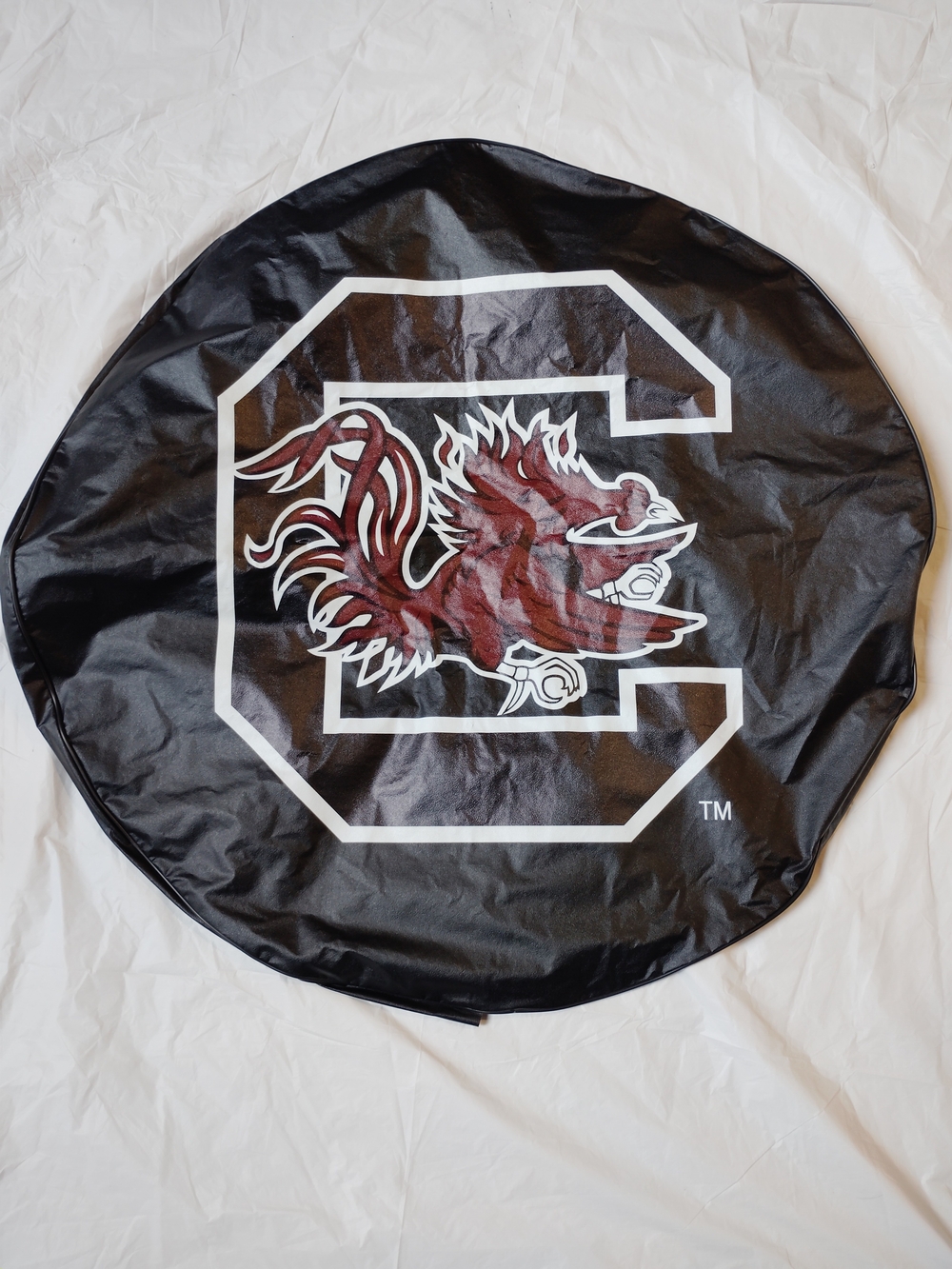 South Carolina Black and Garnet Tire Cover with Gamecock Logo